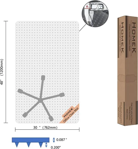 Miniatura 8 de Alfombrilla para Silla de Oficina para Alfombras - 30” x 48” Alfombrillas Transparentes para Pisos de Alfombra de Pelo Corto para Oficina en Casa