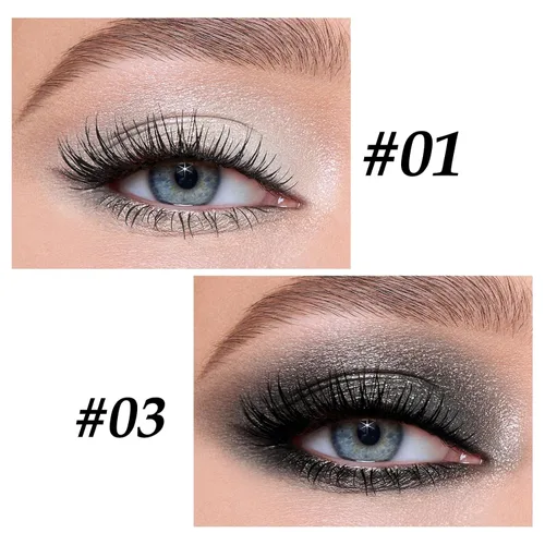 Miniatura 2 de Boobeen Sombra de ojos en barra impermeable con lápiz de sombra de ojos en crema brillante, kit de maquillaje de ojos con purpurina fácil de usar