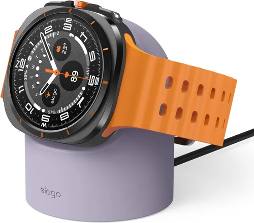 elago GW2 Soporte de carga Compatible con Samsung Galaxy Watch 8/8 Classic, 7/Ultra, 6/6 Classic, 5/5 Pro (40, 43, 44, 45, 47mm) [Cable de carga no