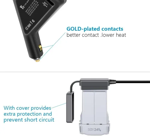 Miniatura 5 de [Piezas de drones] Cargador de coche 3 en 1 para DJI Mavic Mini 3/3 Pro Hub de carga de batería inteligente Conector de coche Adaptador USB Multi 2