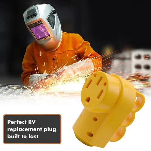 Miniatura 6 de NEMA 14-50R - Enchufe RV de 50 amperios, enchufe hembra de repuesto resistente de 125/250 V con mango de agarre ergonómico para RV, cámper