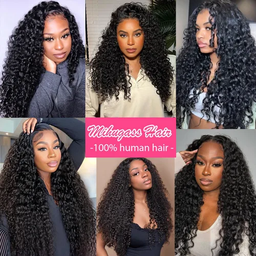 Miniatura 6 de Extensiones de cabello con clip de 12 pulgadas, rizado birmano, negro natural, extensiones de cabello con clip rizado birmano, cabello humano real