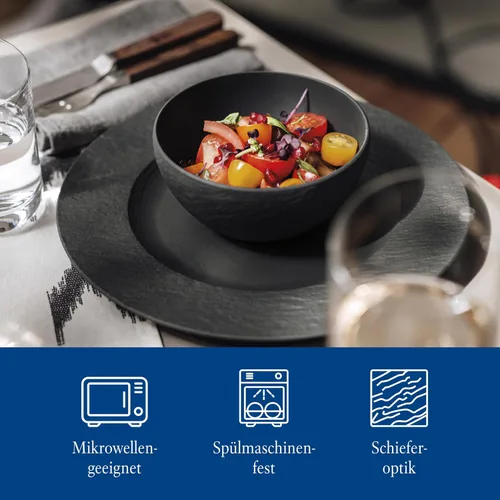 Miniatura 3 de Villeroy & Boch Manufacture Rock Rice Bowl, 14.5 oz, porcelana premium, fabricado en Alemania, negro mate