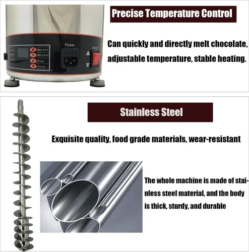 Miniatura 2 de Fuente de cascada de chocolate de 5 niveles con capacidad de 8.8 libras, máquina eléctrica de acero inoxidable para fondue de chocolate caliente