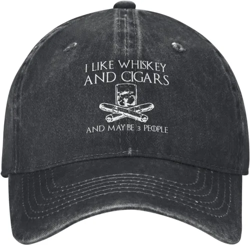 Miniatura 110 de Philysonic Funny Hat I Like Whisky and Cigars and Maybe 3 People Sombreros para Hombres Gorras de Béisbol Gorras Ajustables