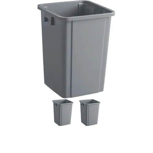 Miniatura 17 de Bote de basura cuadrado negro de 19 galones para restaurante, papelera comercial, papelera de plástico alto, papelera industrial, papelera cuadrada