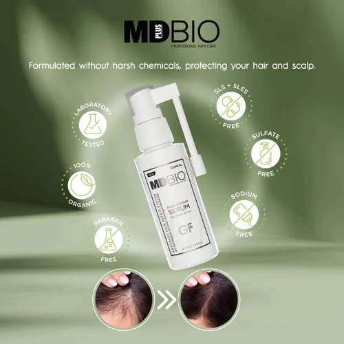Miniatura 2 de MD PLUS BIO - Suero reparador de cabello de 2.0 fl oz, suero para el cuidado del cuero cabelludo sin enjuague para la apariencia del cabello