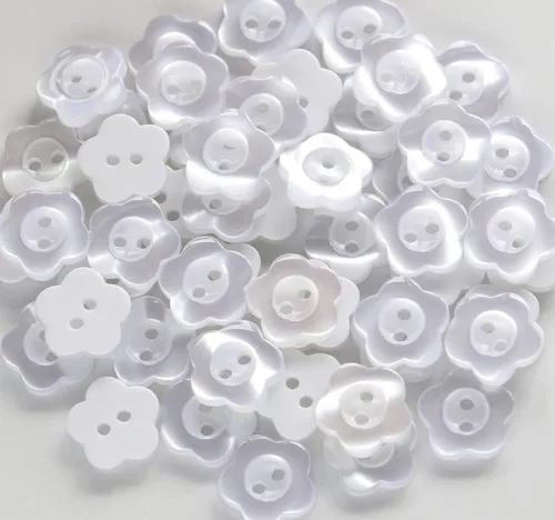 Miniatura 10 de 150 botones en forma de flor de 1/2 pulgada (0.492 in) para coser camisas, botones de resina negra para proyectos de manualidades, álbumes de Negro