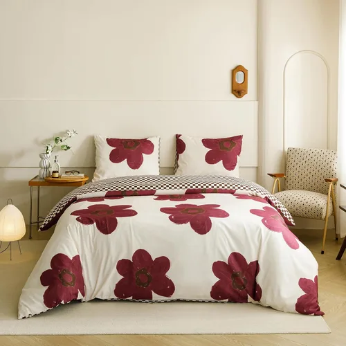 Miniatura 20 de Juego de edredón morado, tamaño matrimonial, color malva sólido, suave, moderno, color oscuro, transpirable, para mujeres y hombres, edredón lavanda