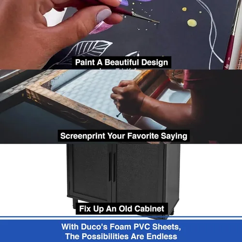 Miniatura 5 de Hoja de PVC expandido de Duco USA, de 1/8" de grosor - Paquete de 8 de 12 x 12" de tablero de espuma de celda cerrada negro mate - Lámina
