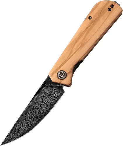 Miniatura 12 de Petrified fish Navaja de bolsillo PFP07 Viking, 3.62 pulgadas K110 Hoja negra lavada a la piedra, mango G10 de 4.23 onzas con bloqueo frontal Negro