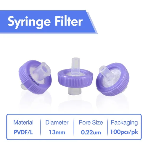 Miniatura 2 de Filtros de jeringa PVDF Filtración hidrofílica 0.22um 0.512 in Diámetro de membrana de laboratorio PVDF Disco de membrana no estéril por Labfil