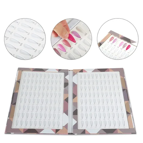 Miniatura 4 de Tabla de libros de exhibición de 160 colores de uñas con 240 puntas de uñas, esmalte de gel UV, herramientas de salón (A01)