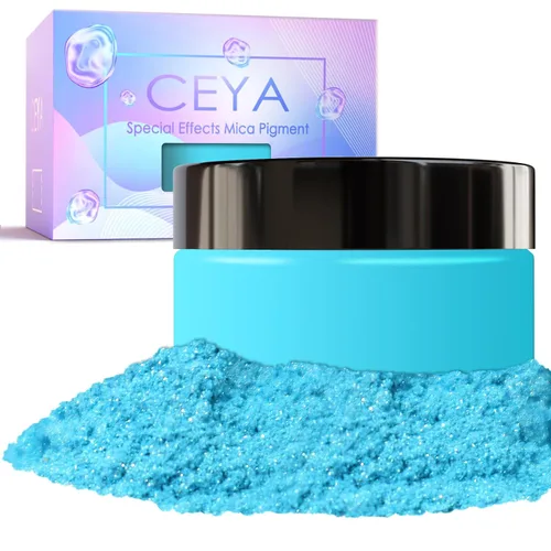 Miniatura 7 de Ceya Polvo de Mica de Interferencia, 50g/1.8oz Polvo de Uñas Cromado Blanco Hielo, Pigmento de Efecto Perlescente de Cambio de Color de Grado