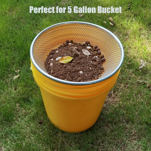 Miniatura 2 de 2 PIEZAS YUEBM Tamiz de Arena y Tierra para Compost de Jardinería Perfecto para Cubeta de 5 Galones, Malla de 1/4 Pulgada, Malla de 1/8 Pulgada
