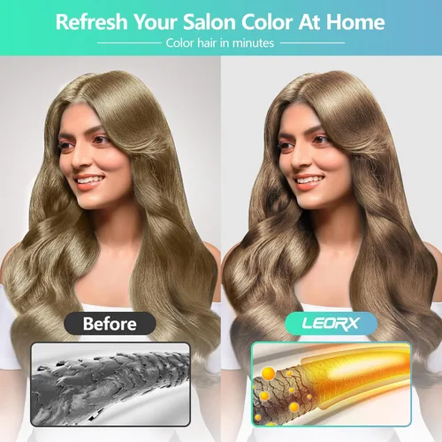 Miniatura 2 de leorx Champú de tinte para el cabello, 3 En 1 Color Miel Claro Champú Tinte para el Cabello Para Refrescar el Cabello Instantáneo Champú Para Light