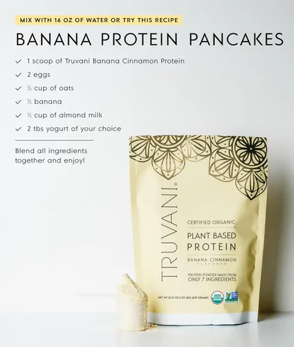 Miniatura 6 de TRUVANI – Polvo de proteína a base de plantas – Proteína orgánica certificada USDA en polvo, vegano, sin OMG, sin gluten