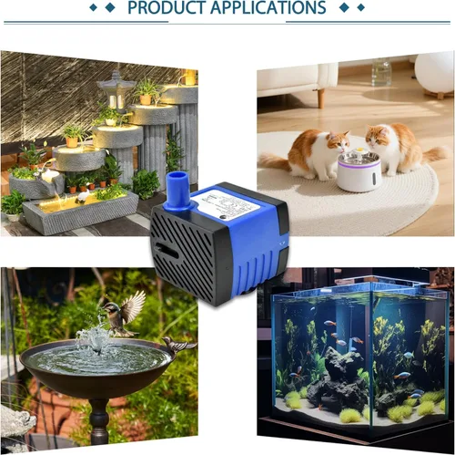 Miniatura 7 de CHANCS Bomba de agua de CA 110V 2.5W 160L/H 42GPH alta elevación 1.48ft pequeña bomba sumergible para humidificadores 2.5W x 160L/H