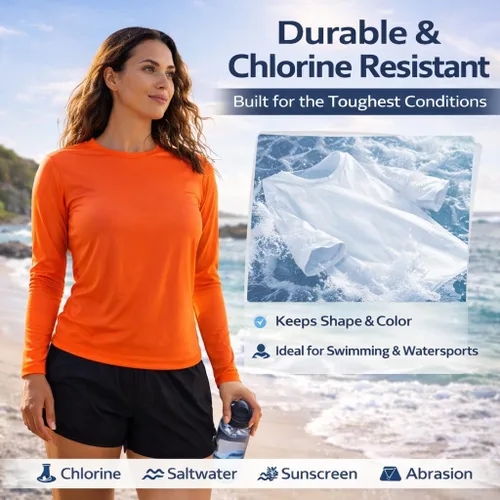 Miniatura 4 de INGEAR Women's Long Sleeve Sun Protection Swim Shirt UV Womens Sun Shirts Rash Guard Seafoam