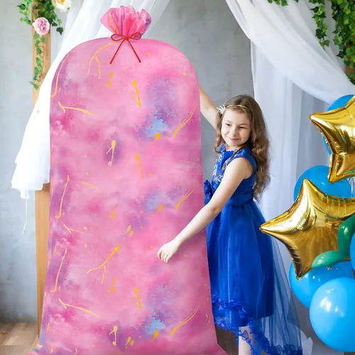 Miniatura 6 de Leinuosen 2 bolsas de regalo jumbo de 70 pulgadas, bolsas de regalo de plástico de gran tamaño con teñido anudado, bolsa de regalo extra grande