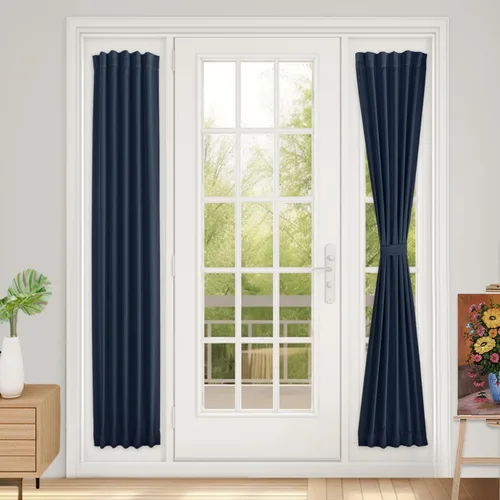 Miniatura 126 de Vatge - Cortinas autoadhesivas para puerta francesa, tratamiento de ventana con filtro de luz sin varillas ni perforaciones para puertas de cristal