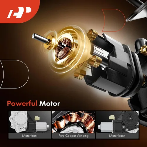 Miniatura 4 de A-Premium Regulador de Ventana Eléctrico Delantero Derecho con Motor Compatible con Ford Fusion 2006-2012 y Mercury Milan 2006-2011, Sedán, Lado