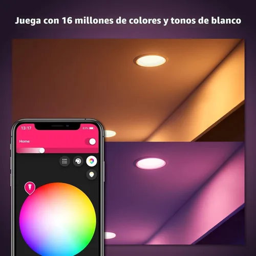 Miniatura 5 de Philips Hue Luces LED inteligentes de 5/6 pulgadas, iluminación empotrada de cambio de color, paquete de 6, 1100LM, control con la aplicación Hue