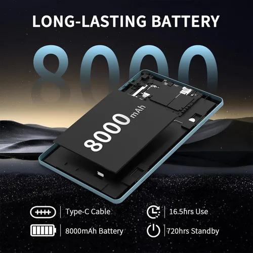 Miniatura 6 de Tablet Android 2026 de 10 pulgadas, tableta Android 15 con teclado, 24 GB+256 GB+2 TB expandir, tabletas 2 en 1 con Gemini AI, 8 núcleos, 8000 mAh