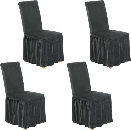 Miniatura 9 de NICEEC Fundas de silla de elastano para sillas de comedor, juego de 6 fundas de sillas de comedor extraíbles con falda, fundas de silla de comedor