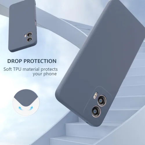 Miniatura 2 de Funda Moto G Power 5G 2024, silicona líquida, delgada, suave, TPU Fit, protección de cuerpo completo, a prueba de golpes, para G Power 2024 5G (gris)