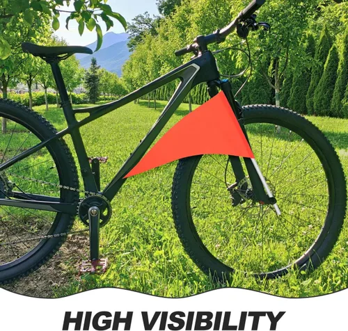 Miniatura 6 de Operitacx 5 banderas de seguridad para bicicleta sin poste, bandera de repuesto para remolque de bicicleta, bandera de seguridad para bicicletas a