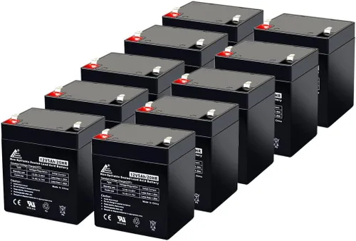 Paquete de 10: 12V 5AH VRLA AGM 12V 5AH Batería recargable para LiftMaster 485LM/Craftsman 53918/Chamberlain 4228 Abrepuertas de garaje, alarma de