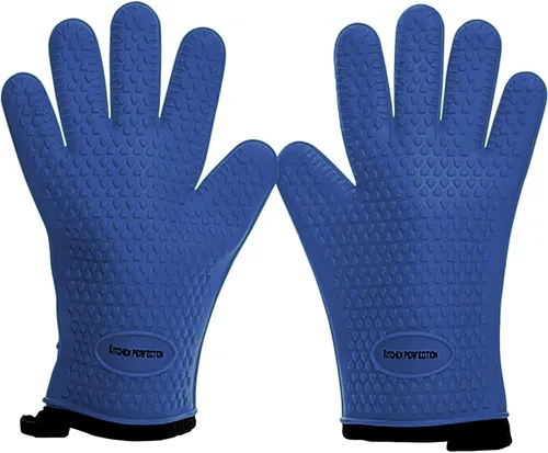 KITCHEN PERFECTION Guantes de Silicona para Horno Ahumador - Guantes de Barbacoa Extremadamente Resistentes al Calor - Maneja Alimentos Calientes