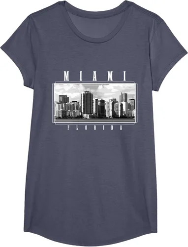 Miniatura 8 de Miami Skyline Florida Pride Vintage Miami Camiseta, Negro