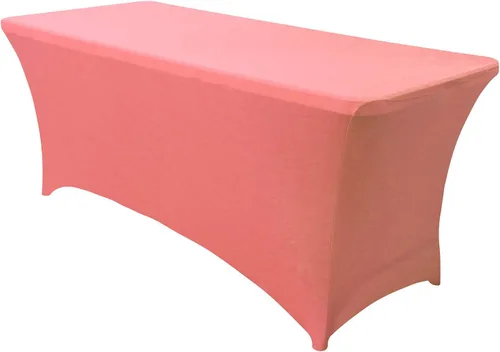 Miniatura 15 de Obstal Funda de mesa de elastano elástica de 4 pies para mesas plegables estándar, paquete de 2 manteles rectangulares universales ajustables