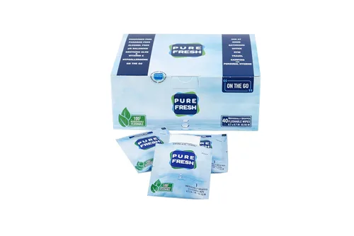 Miniatura 4 de PureFresh Toallitas húmedas desechables por el inodoro envueltas individualmente para viajes, 40
