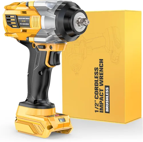 Miniatura 11 de NATBEESY Llave de impacto compatible con batería DeWalt 20V MAX: destornillador de anillo de cerdo de 1/2 pulgada - 1000N.m (750 pies-libras)