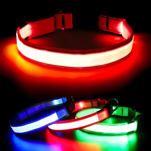Miniatura 14 de Collares de perro con luz Visinite para perros pequeños, collar de perro LED recargable, collar de perro iluminado totalmente ajustable, collares