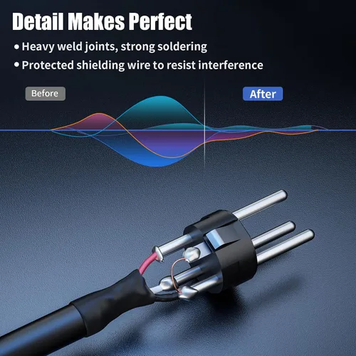 Miniatura 5 de SMALL-EYE Cables XLR macho a macho de 5 pies, paquete de 2 cables de conexión XLR equilibrados de 3 pines con OFC de 22 AWG para mezcladores