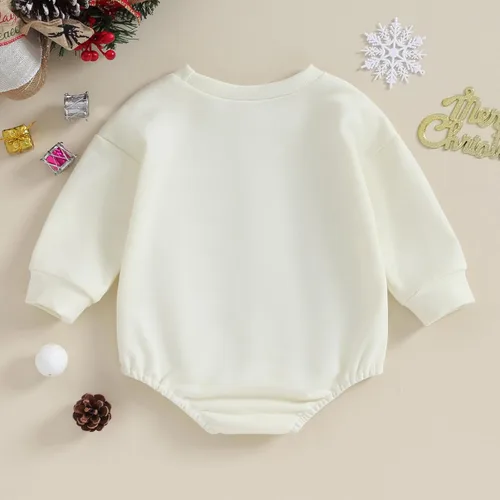 Miniatura 3 de Traje de Navidad para bebé recién nacido, con cuello redondo, manga larga, con burbujas, de gran