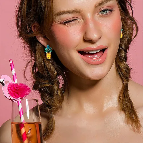 Miniatura 5 de Holylove - Aretes de piña para mujeres, adolescentes y niñas, 1 par, Vidrio