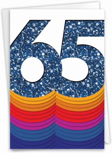 Miniatura 7 de NobleWorks Tarjeta de felicitación de cumpleaños número 65 con sobre de 5 x 7 pulgadas (1 tarjeta) Cuenta de tiempo de 65 años C10676MBG