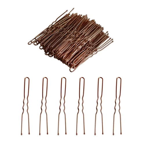 Miniatura 9 de Juego de 100 horquillas para el cabello onduladas invisibles en forma de U, grandes y resistentes para mujeres y moño de ballet con caja