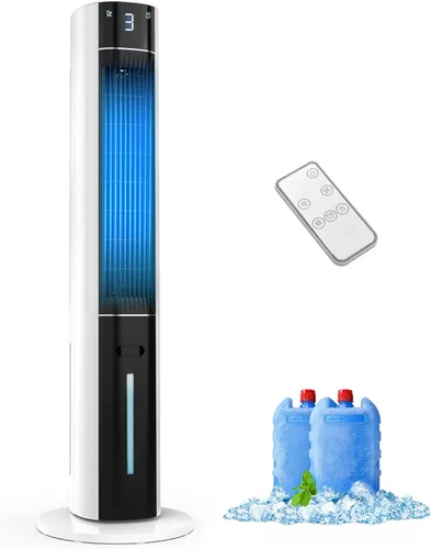 Enfriador de pantano de aire evaporativo: ventiladores de enfriamiento de 38 pulgadas que soplan aire frío para dormitorio, ventilador de torre