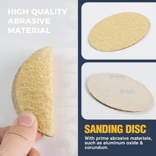 Miniatura 4 de S SATC 50 discos de lijado de gancho y bucle de 3 pulgadas, lijadora orbital, para lijadora orbital, incluye granos