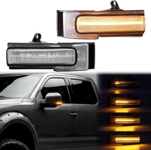 Miniatura 10 de Luces de Señal de Giro para Espejo Lateral Montaje LED Transparente F150 2009 2010 2011 2012 2013 2014/para Mark LT 2013 2014 para Raptor 2010-2014