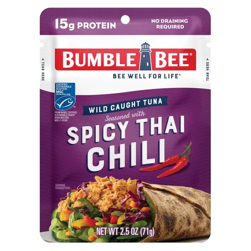Miniatura 8 de Bumble Bee - Atún sazonado con hierbas y especias mediterráneas, sobre de 71 g - Listo para comer - Paquete de atún capturado de forma salvaje - 14
