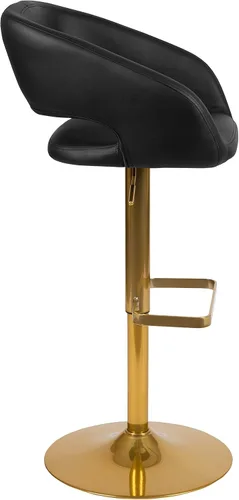 Miniatura 7 de Flash Furniture Erik Taburete de bar contemporáneo de altura ajustable con reposapiés y respaldo medio redondeado, taburete tapizado o altura