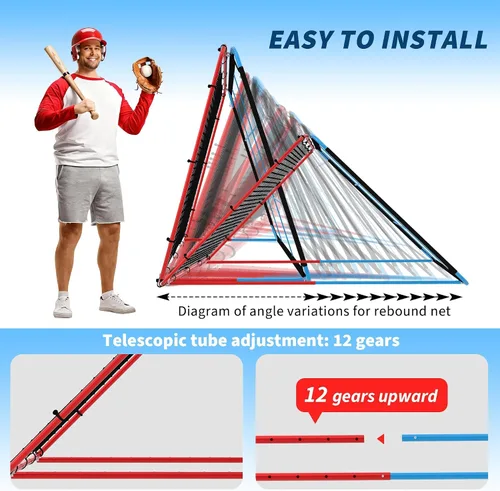 Miniatura 5 de 2-in-1 Baseball Pitching and Rebound Net, Trainer and Return Screen for Pitching Practice