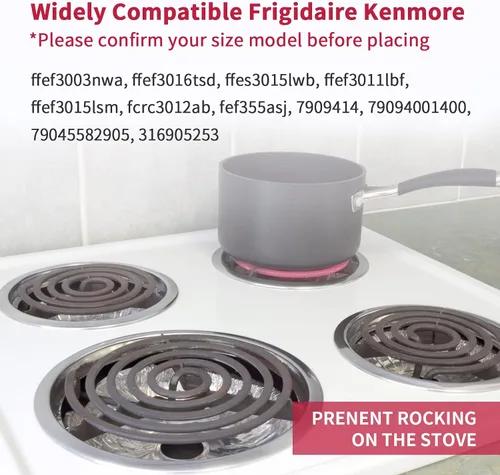 Miniatura 2 de 316048413 y 316048414 bandejas de goteo del quemador de estufa para estufa eléctrica - Ajuste perfecto para cocina eléctrica Frigidaire Kenmore